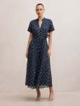 Therese Short Sleeve Midi Dress - 20 Navy Kinsey Spot