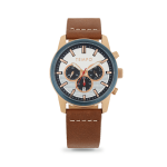 Men&apos S Navy Blue Dial Brown Leather Watch