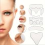 16pcs/Set Facial Patches Reusable Silicone Wrinkle Smoothing Patches For Forehead Eyes And Neck Transparent Overnight Face Tape For Smoothing Lines