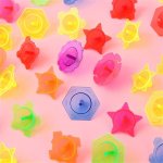 40PCS Plastic Transparent Colorful Small Gyro Toys Spinning Top Small Gift Toys Color Random Style Random