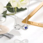 CNE106498 Personalized Infinity Birthstone Necklace 925 Sterling Silver
