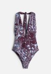 The White Lotus - Patterned Halterneck Swimsuit - Purple Patterned