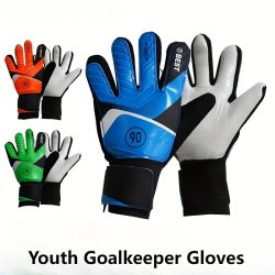 1PAIR Goalkeeper Gloves Wear-resistant Latex Anti-slip Football Goalie Gloves Goalie Soccer Training Gloves Football Training Eq