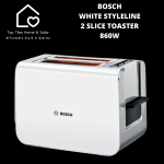 Bosch White Styleline 2 Slice Toaster - 860W