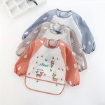 Waterproof Long-sleeved Feeding Bib Cute Cartoon Reverse Wear Bib
