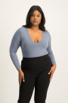 Gigi V-neck Bodysuit - Flintstone - L