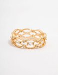 Goldair Gold Plated Marquise Band Cubic Zirconia Ring - S m