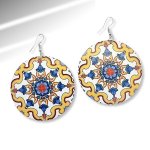 Big Print Circle Drop Earrings - Factory Plaza