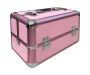 Aluminum Makeup Organizer Jewelry Cosmetic Box With 4 Trays - Purple