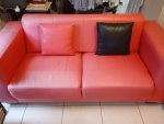 2 Seater Pink Leather Couch