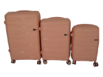 Smte- Acesa Hard Shell Elite Ubs Suitcase Set 3 Piece Pink With Keychain