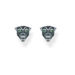 Pave Black Cat Stud Earrings
