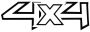 4X4 Black Vinyl STICKER-2 Pack.