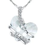 SWAROVSKI Cde Floating Heart Necklace With Crystal - Silver