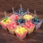 20pcs 2oz Reusable Clear Plastic Mini Dessert Cups - Sustainable Square Appetizer Bowls For Parties & Events