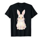 Cute Rabbit Illustration Gentle Design In Pastel Colors T-Shirt