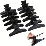12PCS Butterfly Claw Clip Solid Color Shark Claw Simple Style Hair Clip For Hair Styling Ponytail Holder Hair Accessories For Wo