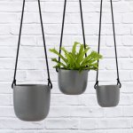 Moon Hanging Planter - Grey - 13CM Cream