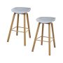 Toledo Kitchen Stool Grey 65 Cm Seat Height Set Of 2 Chairs