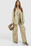 Textured Relaxed Fit Blazer - Sage