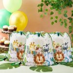 1PC/6PCS Cute Woodland Animals Drawstring Bags Backpack Spring Outgoing Sports Sack Drawstring String Bag School Bag For Boys Gi
