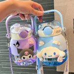 1PC 1050ML 35.5OZ Series Large Capacity Water Cup Cute Cartoon Leakproof Water Bottle With Straw Portable For Outdoor Travel Fit