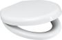 White Toilet Seat With Stainless Steel Soft Close Top Fit Hinges