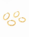 Waterproof Gold Plated Stainless Steel Small Hoop Earrings 2-PACK