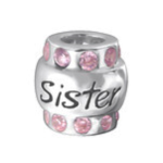 C1197-C19830 - 925 Sterling Silver Sister European Charm Bead