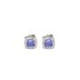 9K White Gold Tanzanite Diamond Earrings