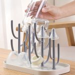 Bottle Drying Rack With Base Creative Tree Branch Bottle Dryer Holder For Bottles Teats Cups Pump Parts And Accessories Hallowee