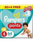 Pampers Anti-rash Shield Pants - Size 4 9-14 Kg 64 Diapers Lotion With Aloe Vera