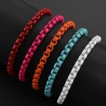 1PC Men's And Women's Stainless Steel Whip Chain Hip-hop Bracelet Versatile Cuban Link Chain Multi-color Chosen Simple Bracelet