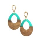 Teal Oval Drop Earrings - Factory Plaza