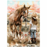 Tear Resistant Deco Print Girl With Horse