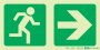 Photoluminescent 190MM Safety Sign -E1-RUNNING Man+arrow Right