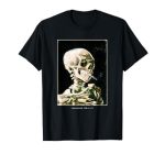 Van Gogh Aesthetic Skeleton Streetwear Skull Graphic Art Tee T-Shirt