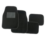 4 Piece Carpet Mat Set – Black 4 Piece Floor Mat 4 Pieces Universal Car Mats