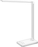 White Crown LED Desk Lamp Dimmable Table Lamp Reading Lamp With USB Charging Port 5 Lighting Modes Sensitive Control 30 60 Minut