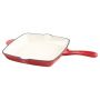 1.4L Cast Iron Enamel Square Grill Pan - Red