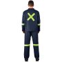 CONTI Vintage 100% Cotton Denim Suit - Reflective Arms Legs & Back - Yellow Tape