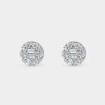 White Gold 0.33CT Diamond Womens Round Halo Stud Earrings