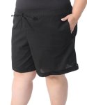 Ladies Washer Cotton Linen Shorts - 60 Black