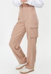 Cargo Straight Fit Woven Double Pocket Woven Trousers - Mink