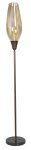 Metal Floor Lamp With Cognac Colour Glass