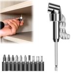 2025 New 105 Degree Right Angle Drill Adapter Corner Tool Screw Hub With Multi-function Bend Screwdriver Bit 1 4" Hex Shank Driv