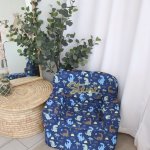 A Kids Sofa Foam Chair Dino Print Navy