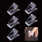 5 Pcs Poly Gel Quick Building Nail Tips Clip Plastic Transparent Finger Extension Uv LED Builder Finger Extension Clip Nail Tips