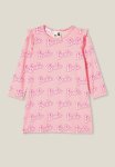 Cotton On Maddi Long Sleeve Flutter Nightie Licensed - Lcn Mat Blush Pink barbie Script
