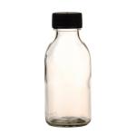 100ML Clear Glass Generic Bottle With Screw Cap - Black 28 410